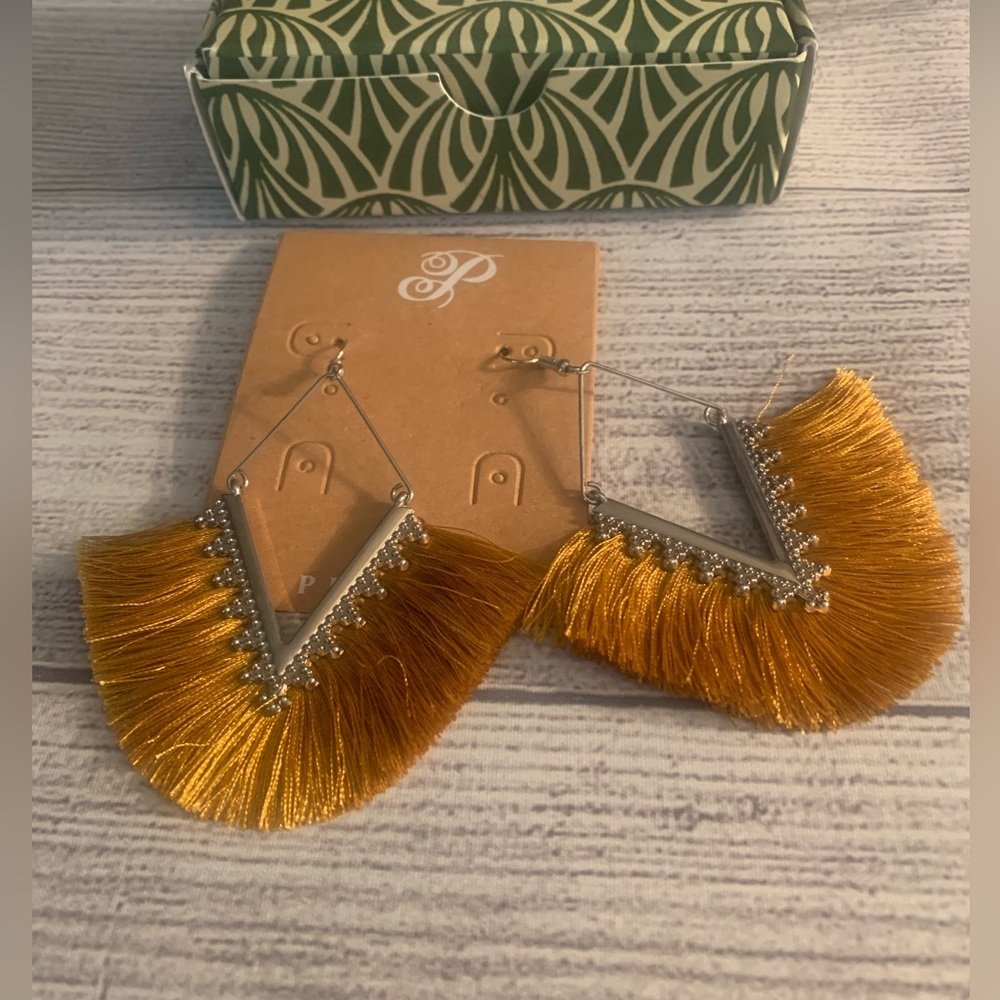 Gold Fringe Pierced Earrings ~ Boho